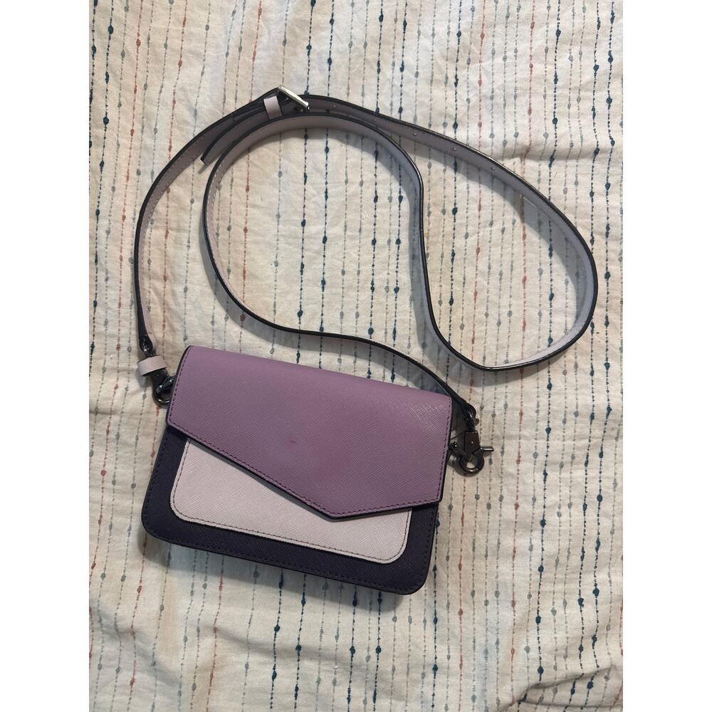 Botkier Cobble Hill Crossbody Purse Bag Purple Lilac Leather Small